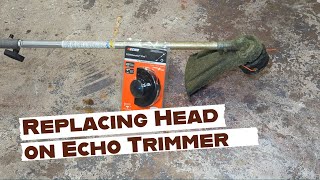 Replacing trimmer head and lubing the cable on Echo trimmer [upl. by Hnoj890]