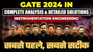 GATE 2024 Exam Analysis amp Paper Solutions  Instrumentation Engineering  सबसे पहले सबसे सटीक [upl. by Obel]