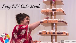 DIY Cake stand  Easy Fast and cheap  great for weddings [upl. by German]