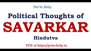 Political Thoughts of Savarkar Hindutva [upl. by Aneryc]