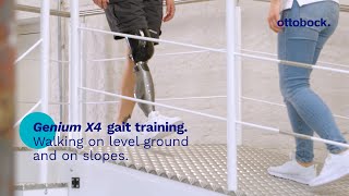 Genium X4 gait training Walking on level ground amp on slopes  Ottobock Professionals [upl. by Cinamod]