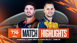 2024 Abu Dhabi T10 I Match 34 Highlights Ajman Bolts vs Morrisville Samp Army  Season 8 [upl. by Atsira]