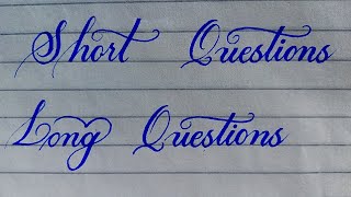 How to write short question and long question for paper presentationstylish english handwriting [upl. by Harland]