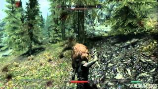 Skyrim  Third Person Combat Gameplay [upl. by Jt]