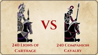 ROME II Total War  240 Lions of Carthage VS 240 Companion Cavalry [upl. by Pomona]