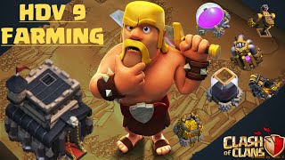 Base HDV 9 Farming Clash Of Clans [upl. by Yentroc]