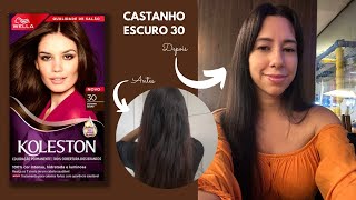 Pintando o cabelo de CASTANHO ESCURO 30 DA KOLESTON [upl. by Marjy]