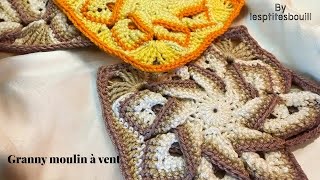 CARRE MOULIN A VENT au CROCHET [upl. by Alberta517]