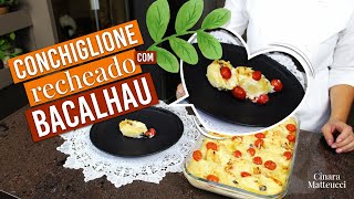 ALMOÇO ESPECIAL  CONCHIGLIONE COM BACALHAU RECEITADEPÁSCOA [upl. by Ydnil]