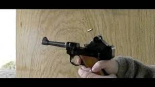 Luger 22 pistol filmed at 600fps slow motion [upl. by Leggat244]