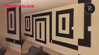 2024 Geometric wall painting ideas  Geometric design with paint  Modern Home Interior [upl. by Rann727]