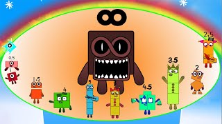 Numberblocks Band Song in Halves VS Numberblocks Band ReTake 10M to  ∞ [upl. by Frentz]