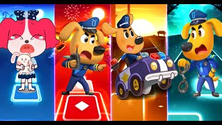 Police Officer 🆚 Sheriff Papillon 🆚 Sheriff Labrador 🎶 Tiles Hop EDM Rush [upl. by Matthias]