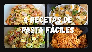 4 Recetas de Pasta Fáciles y Rápidas [upl. by Delanty919]