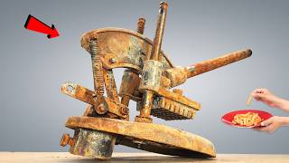 Rusty Antique Finger Fries Cutter Machine Restoration  Lots Of Amazing Restoration Techniques [upl. by Adrian]