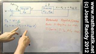 PRegler statisch ► Regeldifferenz berechnen ► Formel Störung am Ausgang der Strecke [upl. by Anirac]