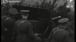 Gunnery practice at Larkhills Royal School of Artillery 1939 [upl. by Assilana]