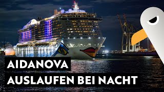 AIDAnova und Hanseatic Nature ⚓️ Auslaufen in Hamburg bei Nacht 🌒 [upl. by Erda]