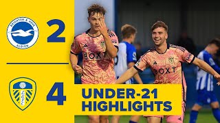 Highlights Brighton and Hove Albion U21 24 Leeds United U21  Thomas hits hattrick [upl. by Nylteak]