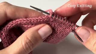 KNITTING SOCK HOW TO CAST ON STITCHES FOR A GUSSET WITHOUT HOLES [upl. by Elvia]