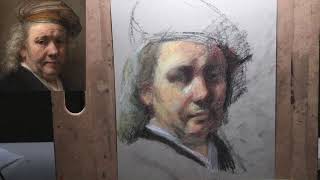 Pastel Painting LIVE  Rembrandt Master Study in PASTELS [upl. by Standing310]