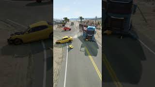 Realistic Highway Car Crashes 60 shorts beamngdrive [upl. by Avuha242]