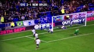 Everton 22 Newcastle United  Demba Ba Last Minute Equaliser [upl. by Ayerf]