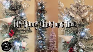 DIY Dollar Tree Snow White Christmas Tree  Skinny Charlie Brown 54 Ft Tall Tree [upl. by Jenilee]