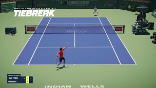 TIEBREAK  Juan Martin Del Potro Vs Roger Federer I Indian Wells Open I Expert Difficulty PS5 [upl. by Ecinereb687]