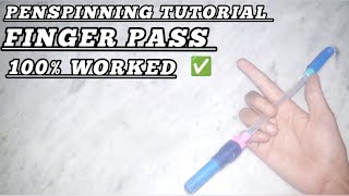 FINGER PASS penspinning tutorial ✅ EASY⭐ [upl. by Iru]