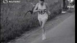 1952 HELSINKI OLYMPIC GAMES Zatopek wins the marathon 1952 [upl. by O'Toole702]