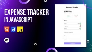 Expense Tracker in Javascript Responsive Js tutorial1 HTMl  CSS  JS [upl. by Denys]