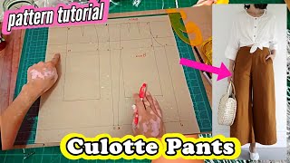 ✂️ How to Make Culottes Pants Pattern Using Basic Skirt Block × Pants Pattern × Sewing Tutorial [upl. by Noram763]