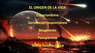 Creacionismo Generación espontánea Biogénesis Panspermia y Teoría fisicoquímica [upl. by Somar]