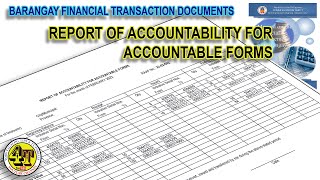 REPORT OF ACCOUNTABILITY FOR ACCOUNTABLE FORMS  BARANGAY ACCOUNTING [upl. by Bedad]