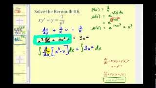 Solve a Bernoulli Differential Equation Part 2 [upl. by Atteirneh]