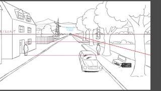 Zeichnen lernen Perspektive Tutorial Bezugslinien und punkte erstellen video2braincom [upl. by Eciuqram939]