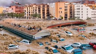 Mass Evacuation in Malaga Spain City washed away after heavy flood people are trapped [upl. by Herby237]