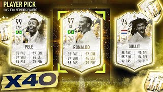 FIFA 22 40 x Guaranteed Icon Moments Player Pick Packs [upl. by Brine980]