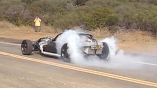 V16 HOT ROD Twin V8 18 mile burnout [upl. by Poul]