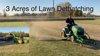 Dethatching a Large Lawn [upl. by Nierman]