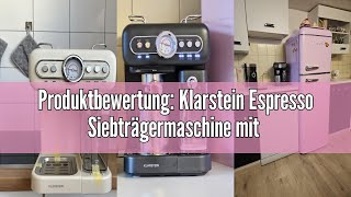 Produktbewertung Klarstein Espresso Siebträgermaschine mit Milchaufschäumer 12L MiniEspressomasc [upl. by Alakam201]