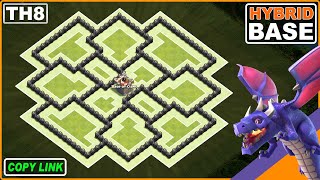 NEW TH8 Hybrid Base 2024 COPY LINK  COC Town Hall 8 TrophyWar Base [upl. by Wilburn259]