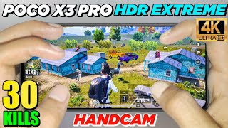 POCO X3 PRO PUBG HDREXTREME 4K  30 KILLS FULL HANDCAM GAMEPLAY  5 Finger  Gyro Solo Vs Squad [upl. by Yecal]