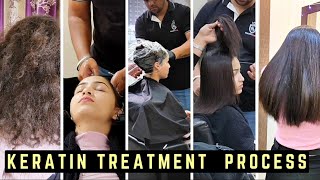 Full Process of Keratin Treatment 💁‍♀️Curly hair Transformationkeratintreatment [upl. by Enimzzaj194]