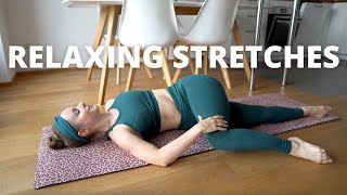 5 MIN RELAXING STRETCH BEFORE BED  Stretch Routine For Better Sleep  at home yoga stretches [upl. by Atoked]