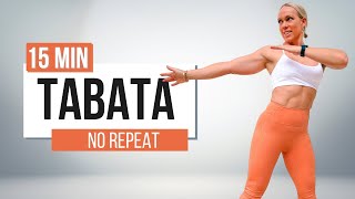 15 MIN FUN TABATA HIIT WORKOUT  No Equipment No Repeat Tabata Songs [upl. by Dj681]