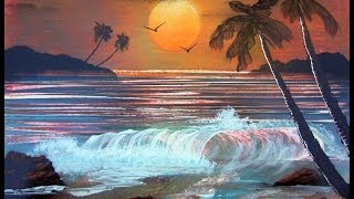 Ocean Sunset Spray Paint Art [upl. by Mailiw]