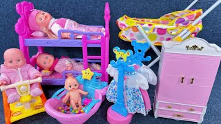 11 Minutes Satisfying with Unboxing Princess Bunk Bed Playset，Baby Stroller Toys Review  ASMR [upl. by Elleryt338]