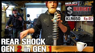 KLR650 Rear Shock Replacement  Budget Bike Build  Ep07 [upl. by Comfort]